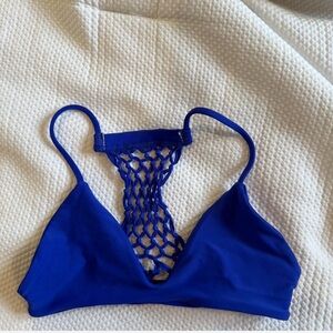 MIKOH swim triangle crochet bikini top